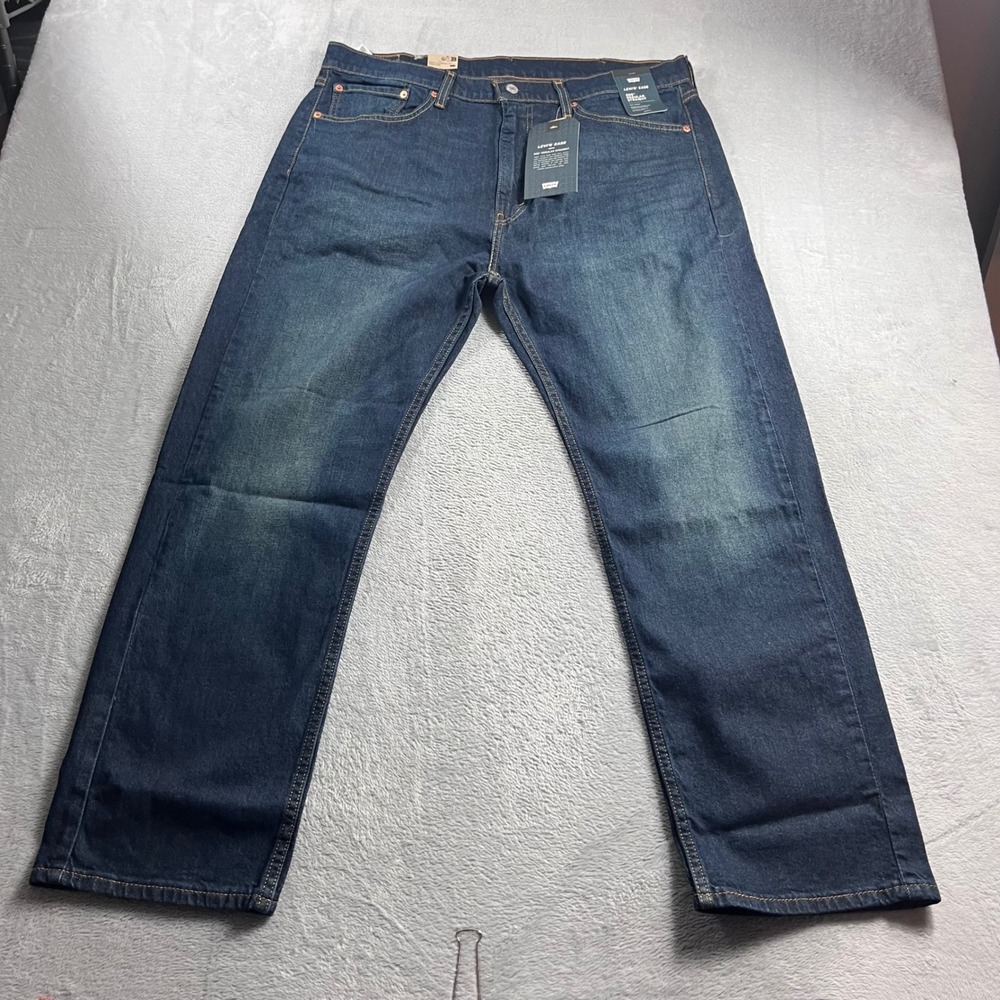 Levis 505 Regular Straight Jeans Mens 38x29 Dark Wash Stretch Denim 00505-2565